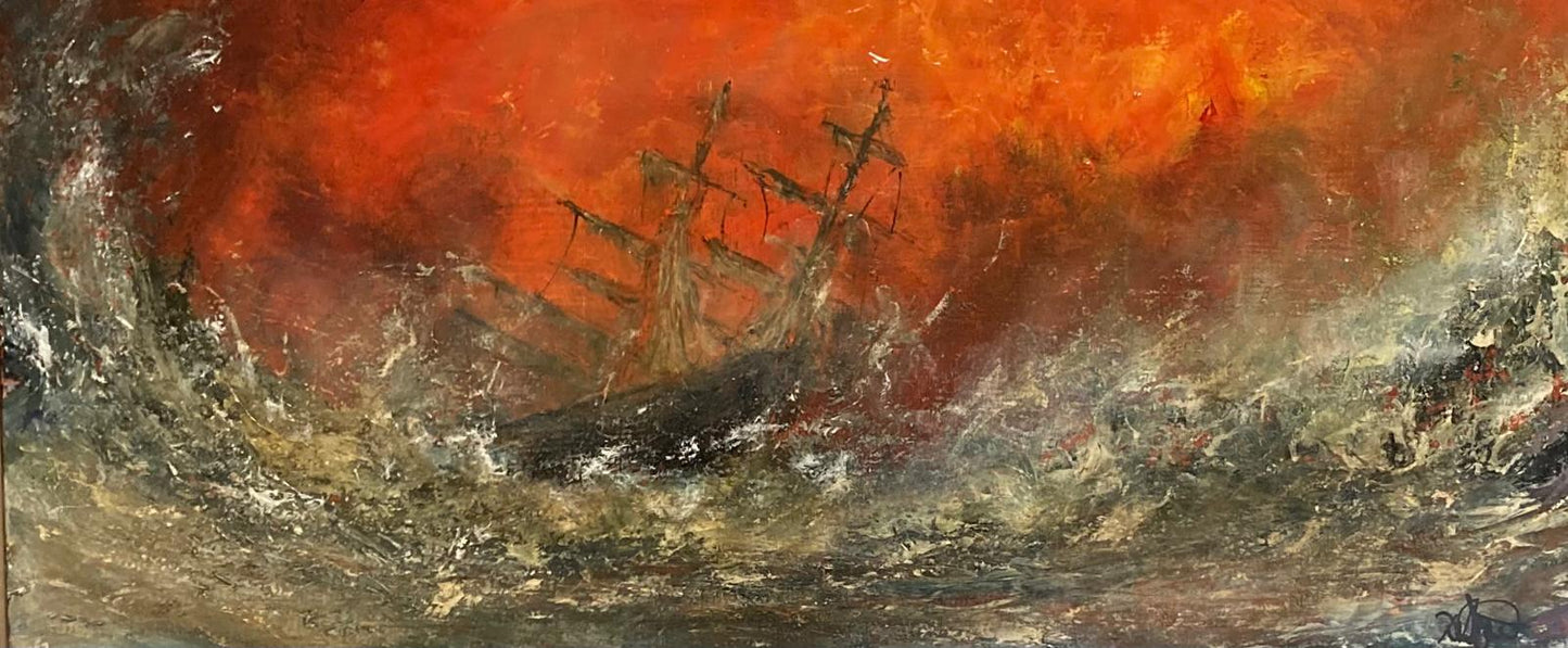 Ship Caught in Storm, Tribute to Turner - Darren Stevenson Art