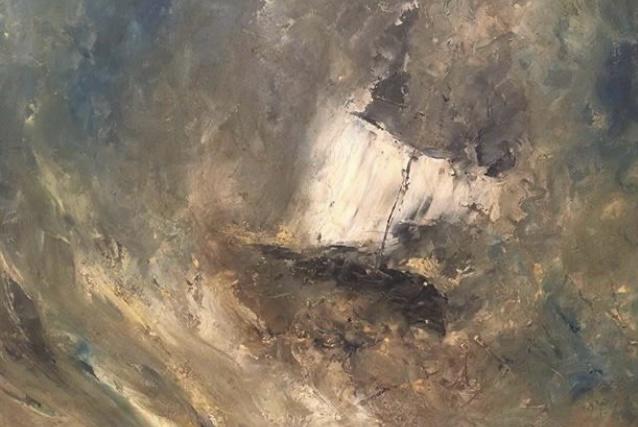 Boat in Storm, Tribute to Turner - Darren Stevenson Art